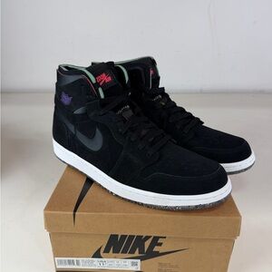 Nike Men's Black and Purple High-Top Sneakers
